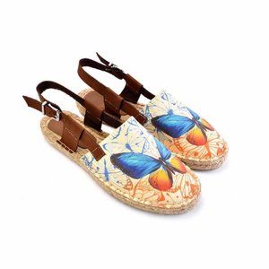 Goby Shoes - Blue Orange Butterfly Espadrilles